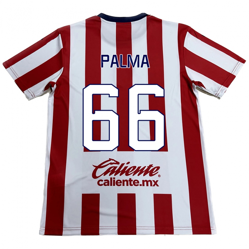 Niño Camiseta Arturo Palma #66 Rojo Blanco 1ª Equipación 2024/25 La Camisa Chile