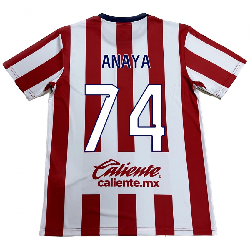 Niño Camiseta Mario Anaya #74 Rojo Blanco 1ª Equipación 2024/25 La Camisa Chile