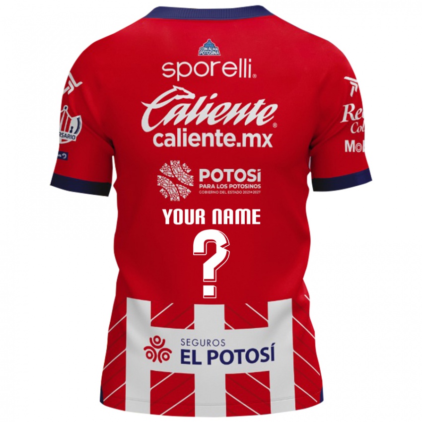 Niño Camiseta Su Nombre #0 Rojo Blanco 1ª Equipación 2024/25 La Camisa Chile