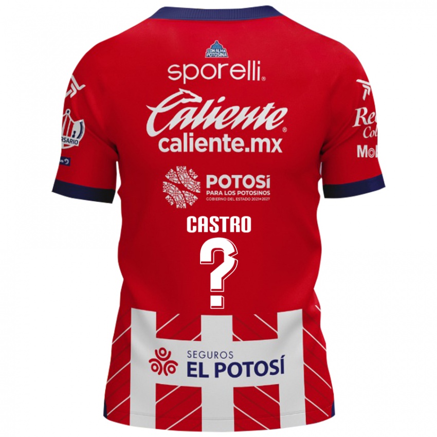 Niño Camiseta Juan Castro #0 Rojo Blanco 1ª Equipación 2024/25 La Camisa Chile