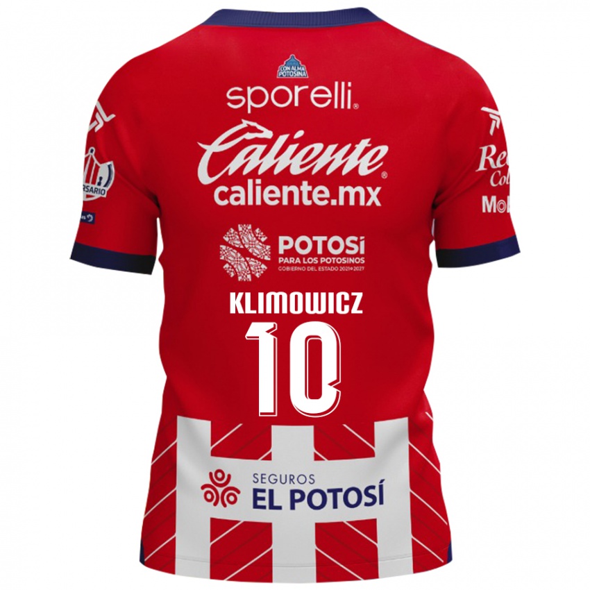 Niño Camiseta Mateo Klimowicz #10 Rojo Blanco 1ª Equipación 2024/25 La Camisa Chile