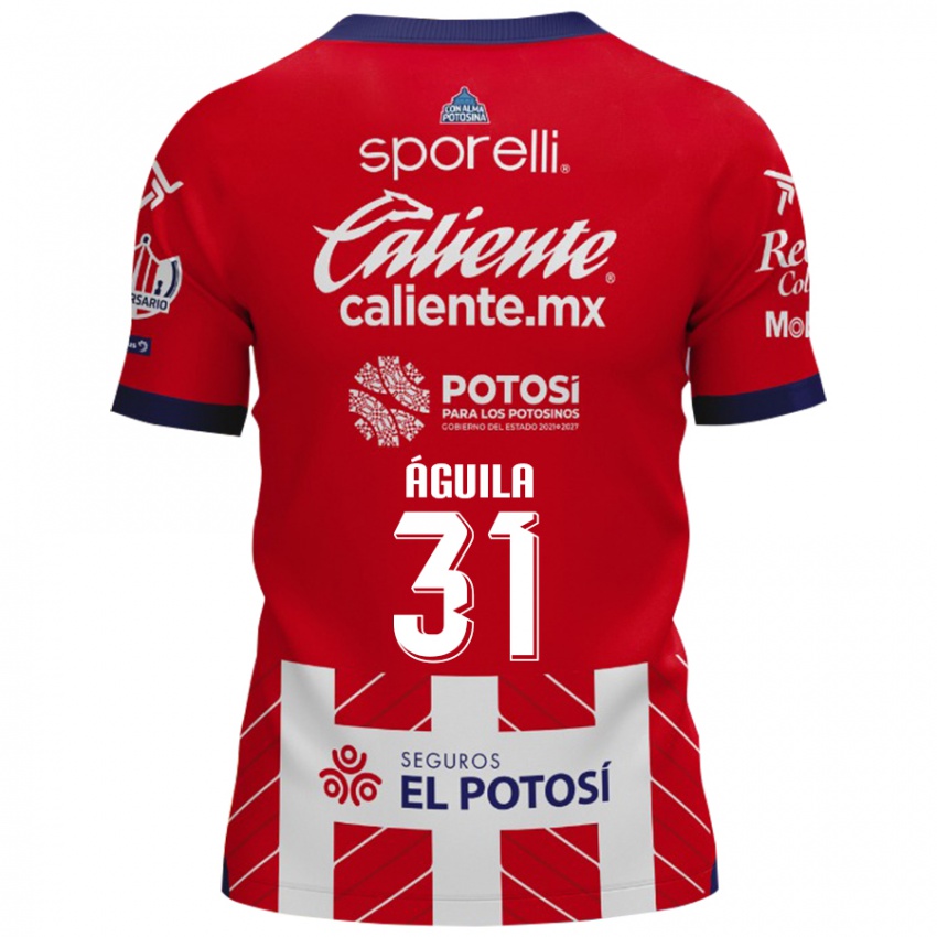 Niño Camiseta Eduardo Águila #31 Rojo Blanco 1ª Equipación 2024/25 La Camisa Chile