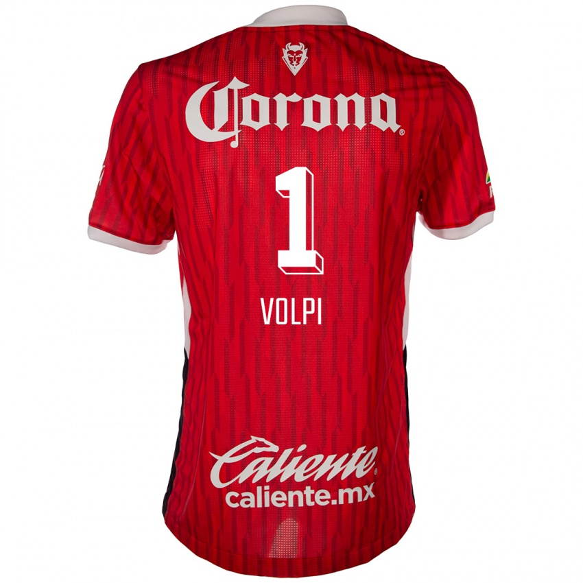 Niño Camiseta Tiago Volpi #1 Rojo Blanco 1ª Equipación 2024/25 La Camisa Chile