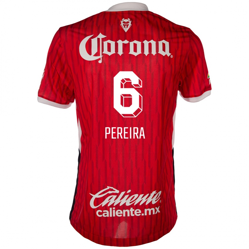 Niño Camiseta Federico Pereira #6 Rojo Blanco 1ª Equipación 2024/25 La Camisa Chile