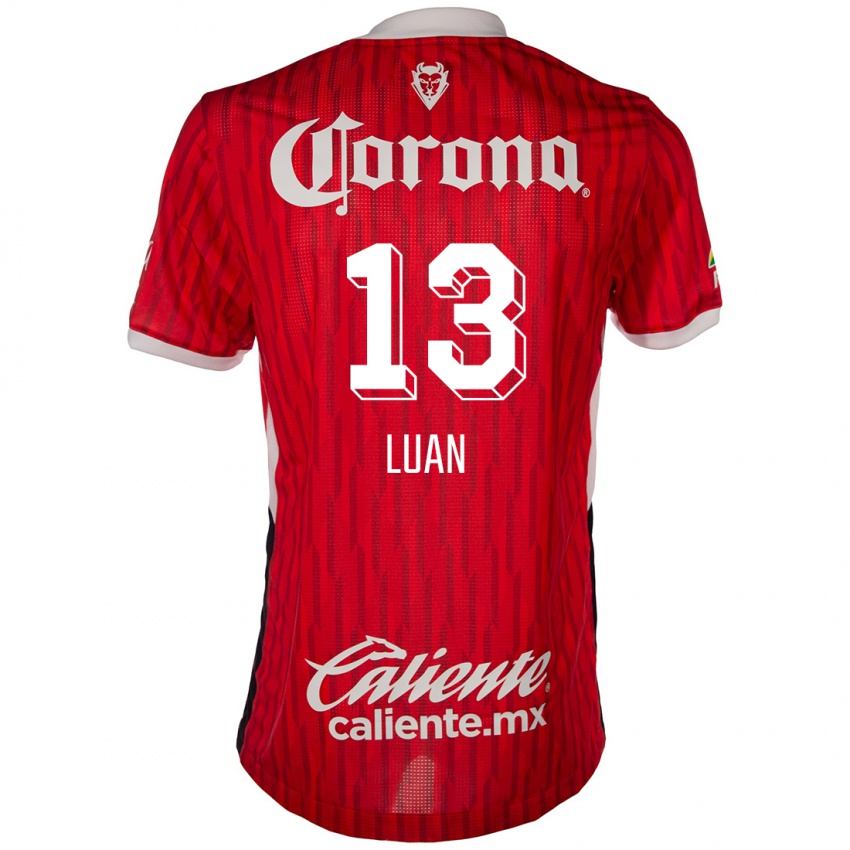 Niño Camiseta Luan #13 Rojo Blanco 1ª Equipación 2024/25 La Camisa Chile