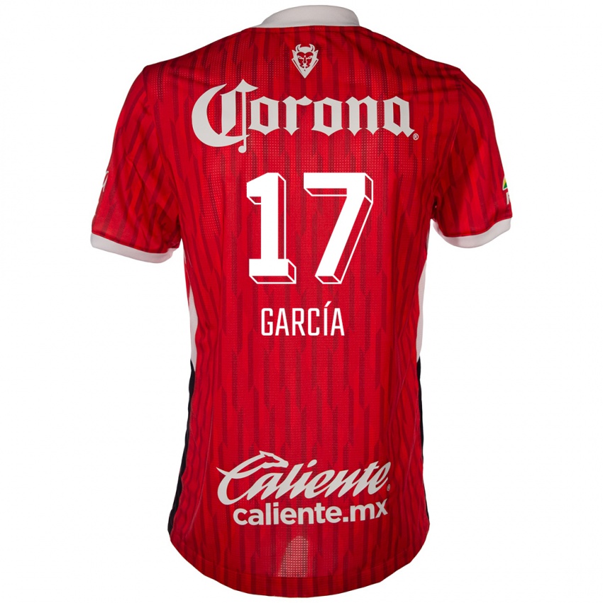 Niño Camiseta Brian García #17 Rojo Blanco 1ª Equipación 2024/25 La Camisa Chile