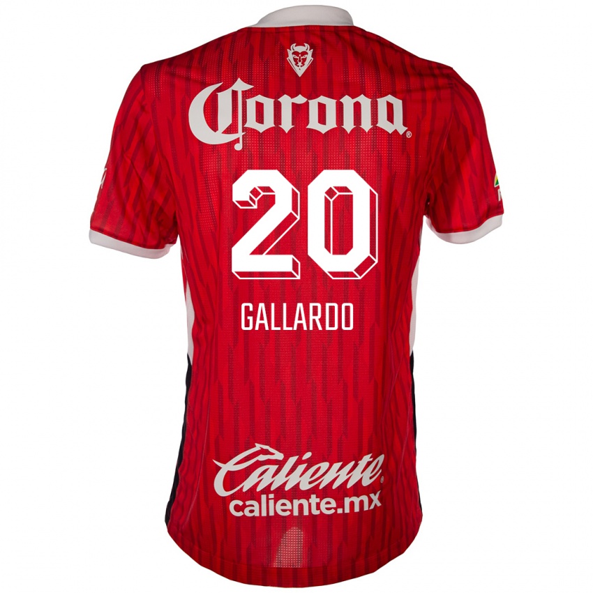 Niño Camiseta Jesús Gallardo #20 Rojo Blanco 1ª Equipación 2024/25 La Camisa Chile