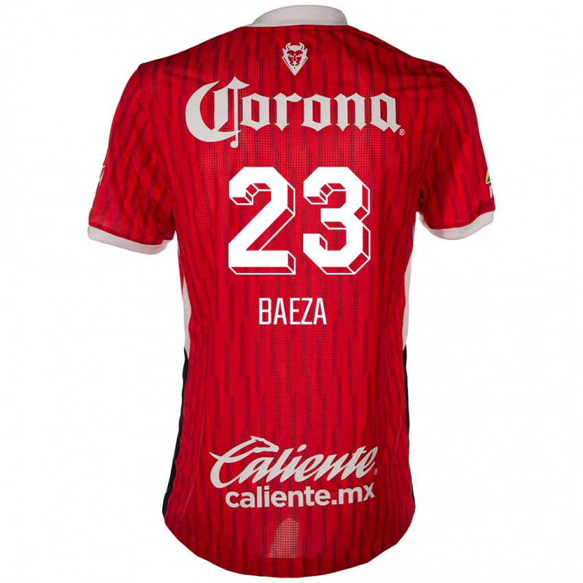 Niño Camiseta Claudio Baeza #23 Rojo Blanco 1ª Equipación 2024/25 La Camisa Chile