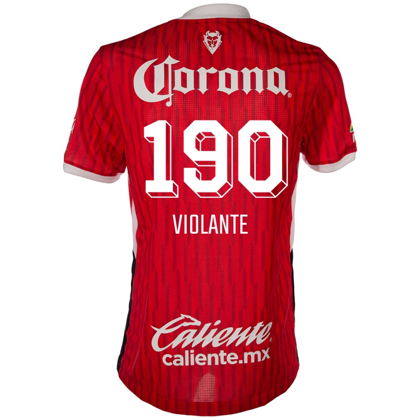 Niño Camiseta Isaías Violante #190 Rojo Blanco 1ª Equipación 2024/25 La Camisa Chile