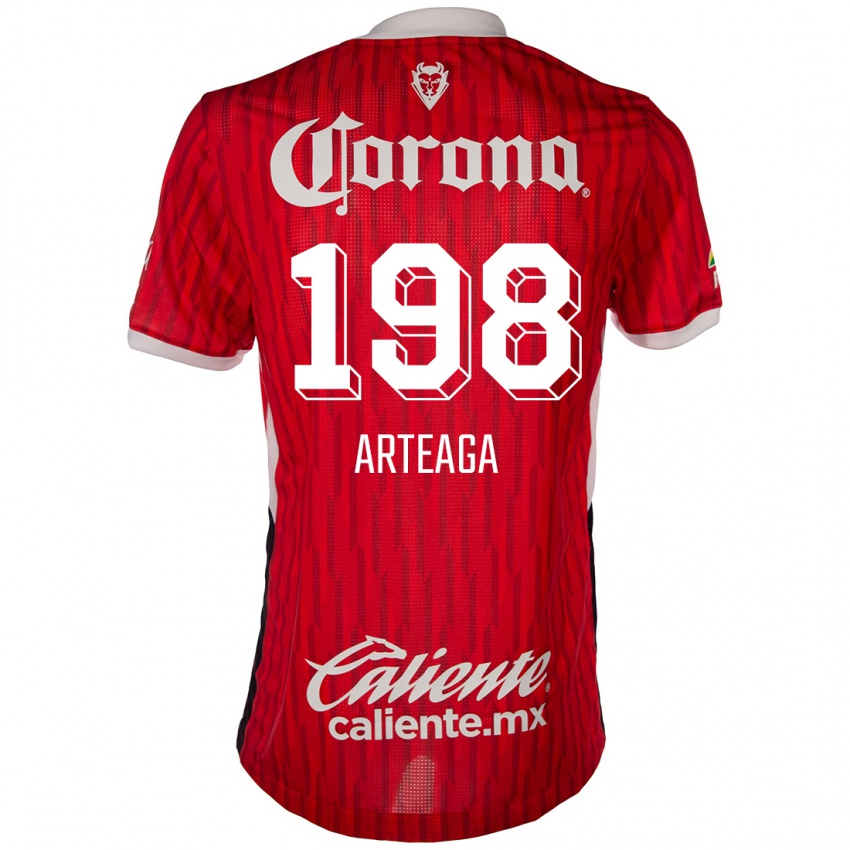 Niño Camiseta Víctor Arteaga #198 Rojo Blanco 1ª Equipación 2024/25 La Camisa Chile