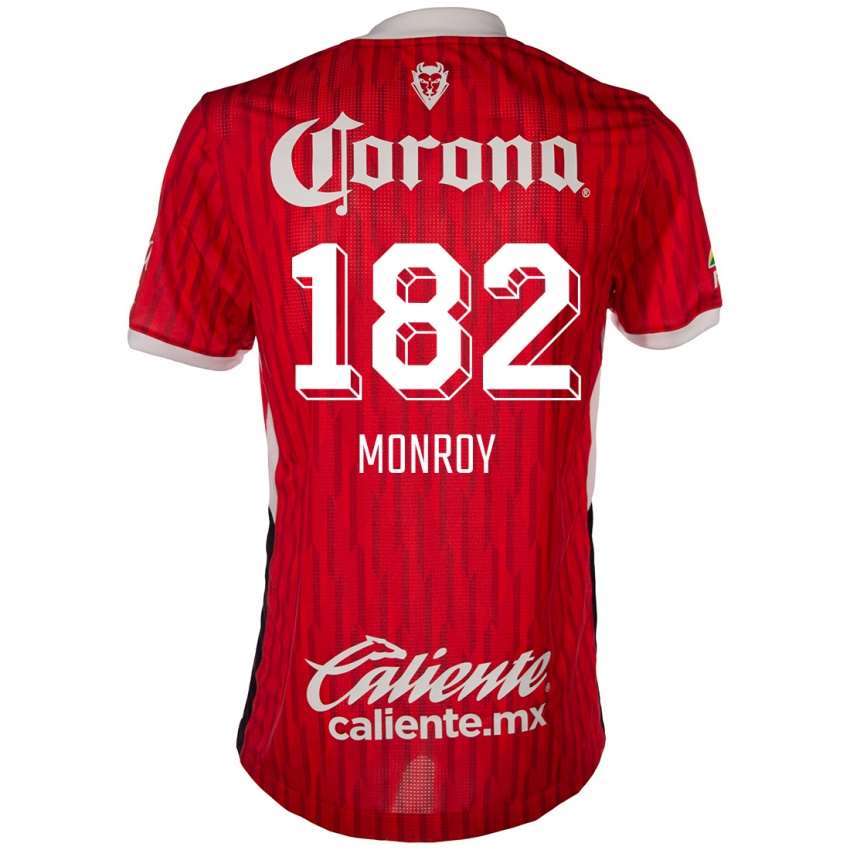 Niño Camiseta Brayan Monroy #182 Rojo Blanco 1ª Equipación 2024/25 La Camisa Chile