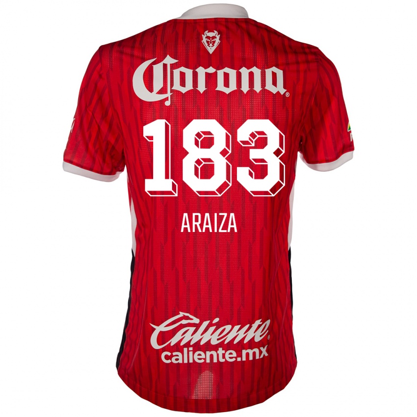 Niño Camiseta Daniel Araiza #183 Rojo Blanco 1ª Equipación 2024/25 La Camisa Chile