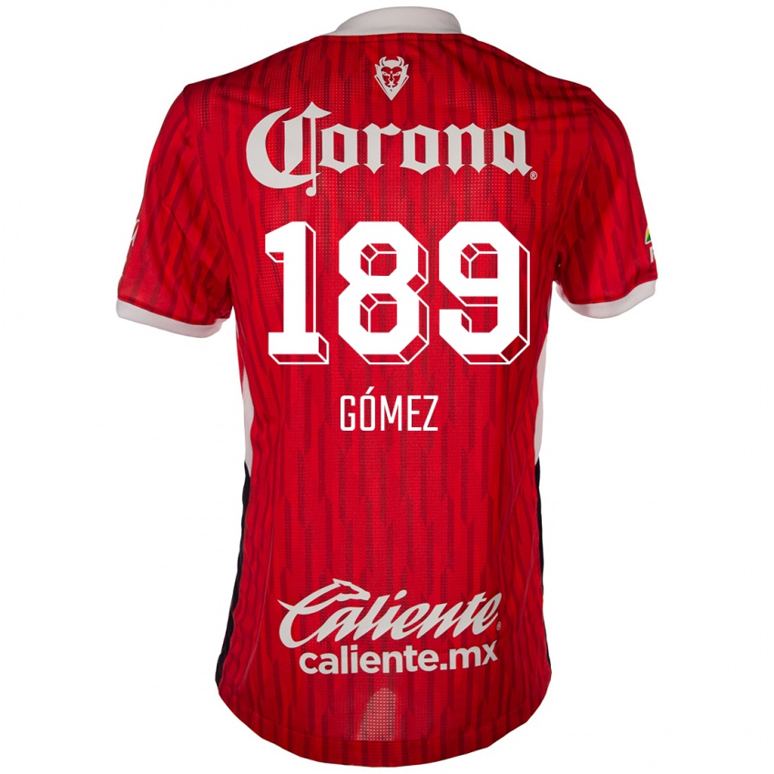 Niño Camiseta Enrique Gómez #189 Rojo Blanco 1ª Equipación 2024/25 La Camisa Chile