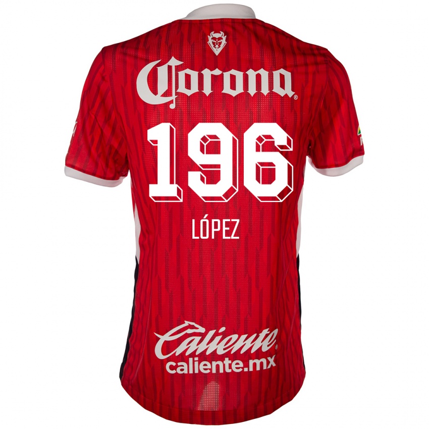 Niño Camiseta Ethan López #196 Rojo Blanco 1ª Equipación 2024/25 La Camisa Chile