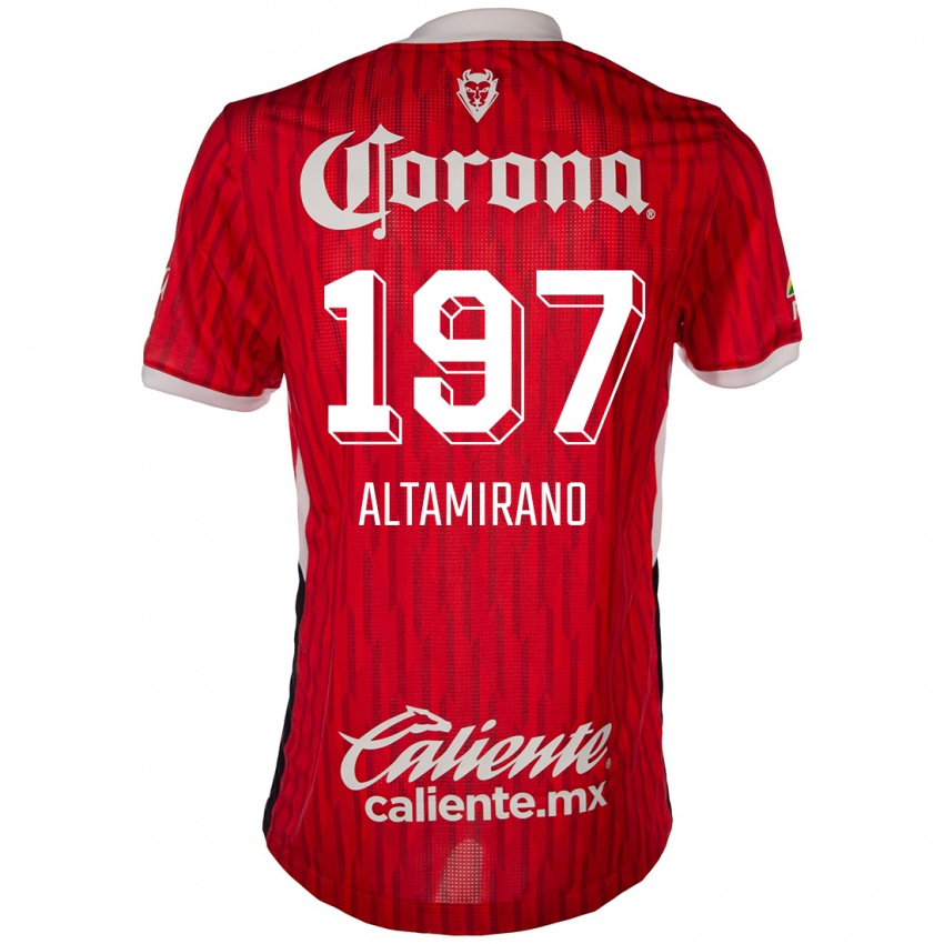 Niño Camiseta Óscar Altamirano #197 Rojo Blanco 1ª Equipación 2024/25 La Camisa Chile