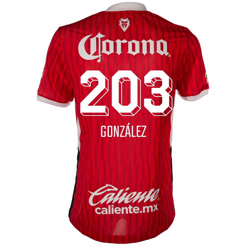 Niño Camiseta Luis González #203 Rojo Blanco 1ª Equipación 2024/25 La Camisa Chile