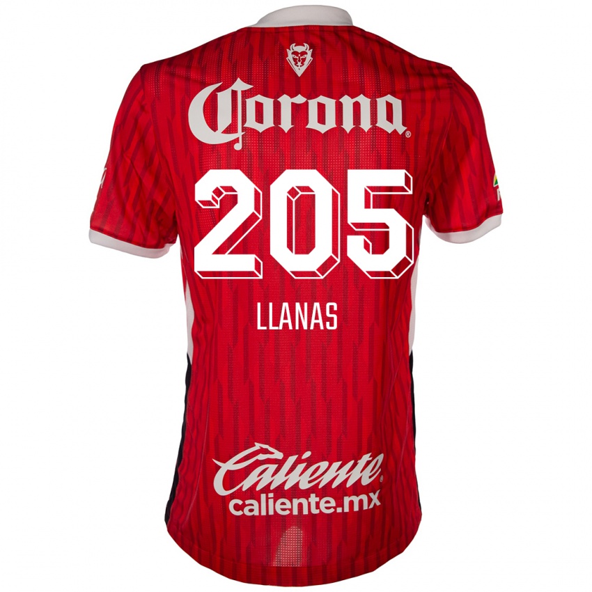 Niño Camiseta Emmanuel Llanas #205 Rojo Blanco 1ª Equipación 2024/25 La Camisa Chile