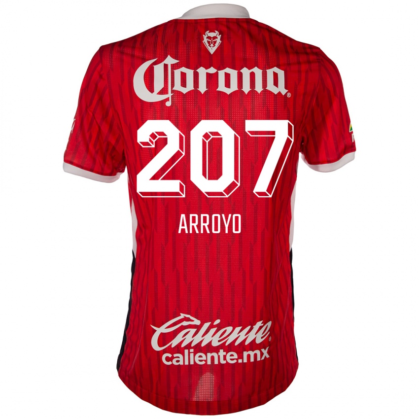 Niño Camiseta José Arroyo #207 Rojo Blanco 1ª Equipación 2024/25 La Camisa Chile