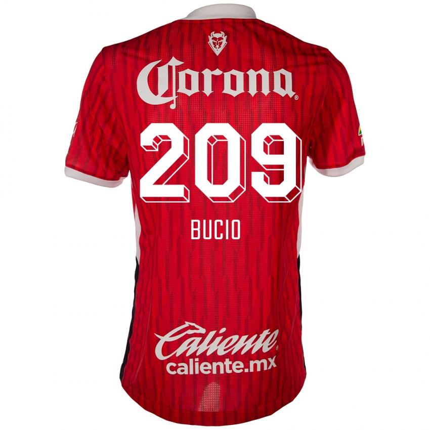 Niño Camiseta Sebastián Bucio #209 Rojo Blanco 1ª Equipación 2024/25 La Camisa Chile