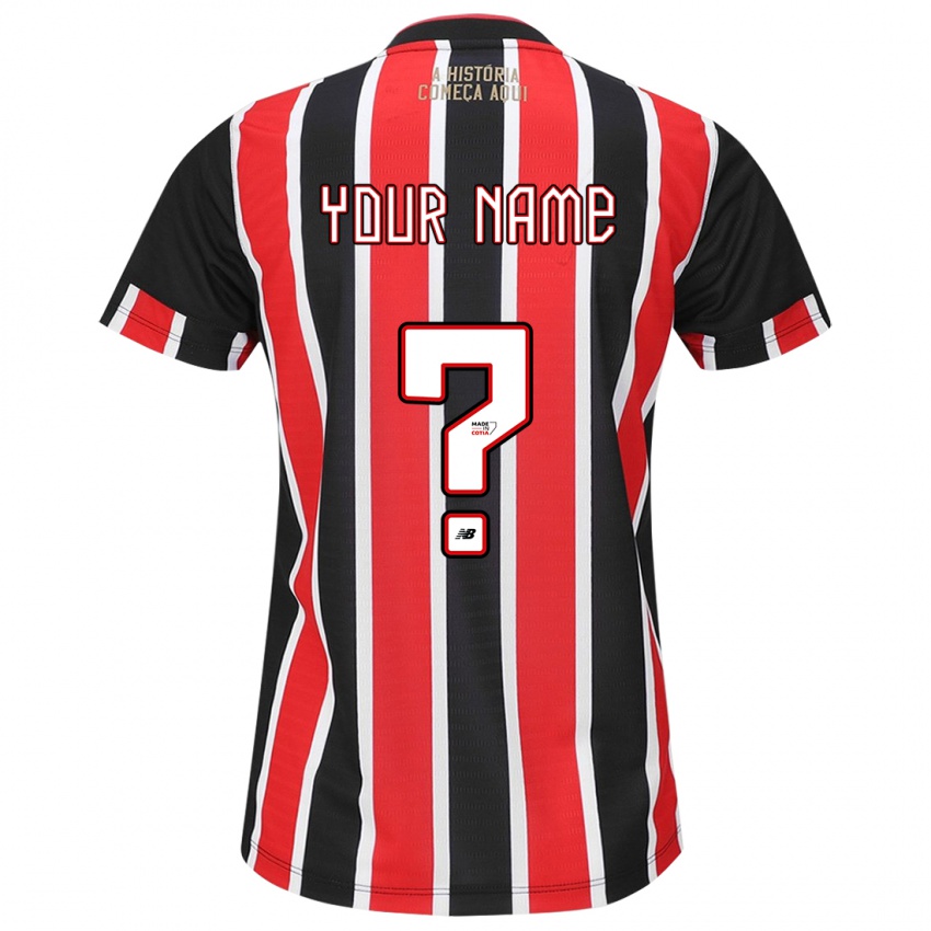 Niño Camiseta Su Nombre #0 Negro Rojo Blanco 2ª Equipación 2024/25 La Camisa Chile