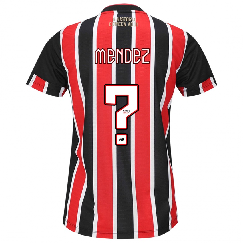 Niño Camiseta Jhegson Méndez #0 Negro Rojo Blanco 2ª Equipación 2024/25 La Camisa Chile