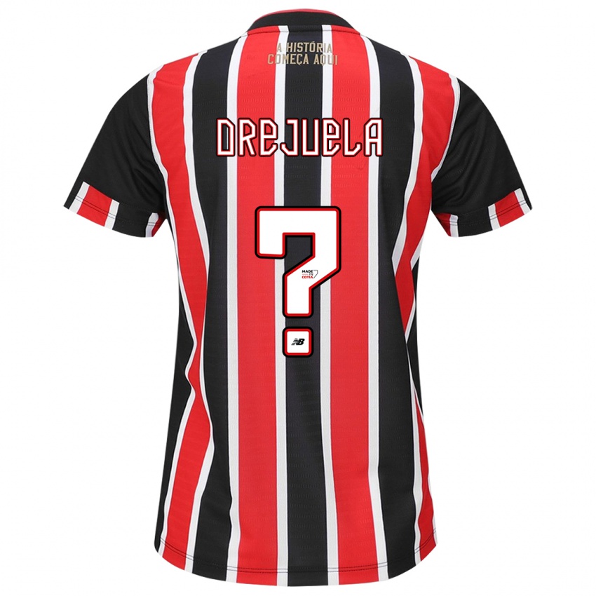 Niño Camiseta Luis Orejuela #0 Negro Rojo Blanco 2ª Equipación 2024/25 La Camisa Chile