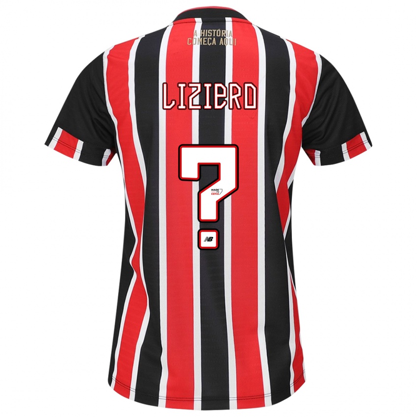 Niño Camiseta Liziero #0 Negro Rojo Blanco 2ª Equipación 2024/25 La Camisa Chile