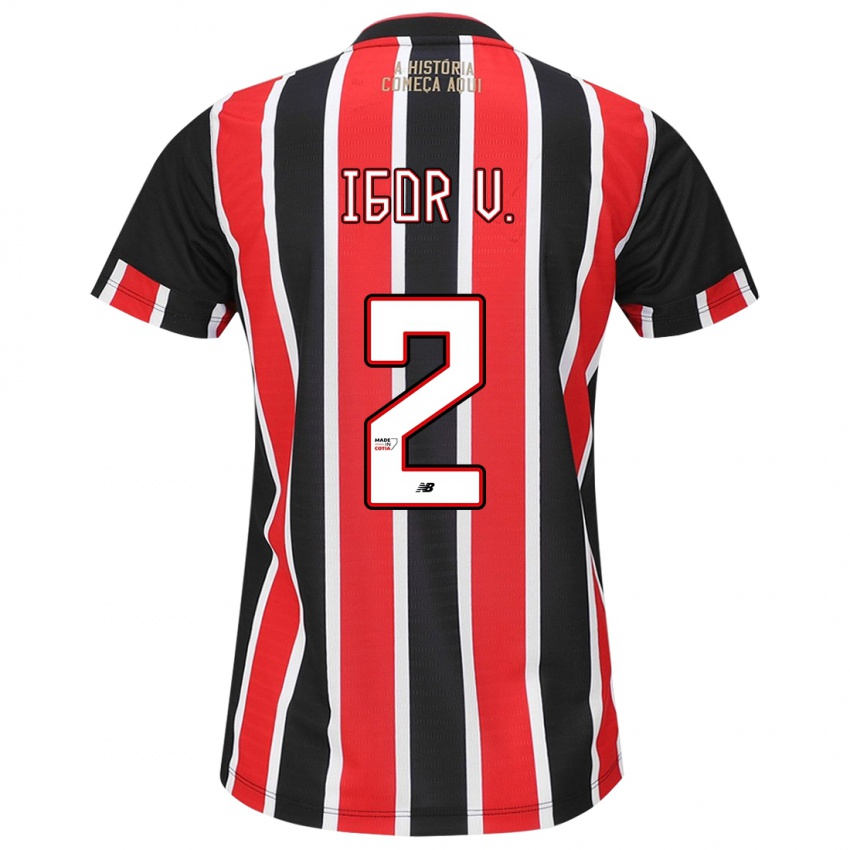 Niño Camiseta Igor Vinicius #2 Negro Rojo Blanco 2ª Equipación 2024/25 La Camisa Chile