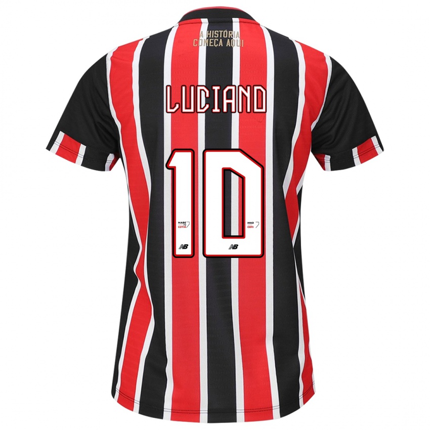 Niño Camiseta Luciano #10 Negro Rojo Blanco 2ª Equipación 2024/25 La Camisa Chile