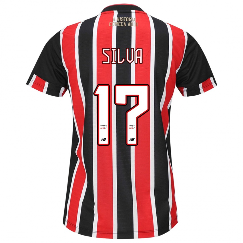 Niño Camiseta André Silva #17 Negro Rojo Blanco 2ª Equipación 2024/25 La Camisa Chile