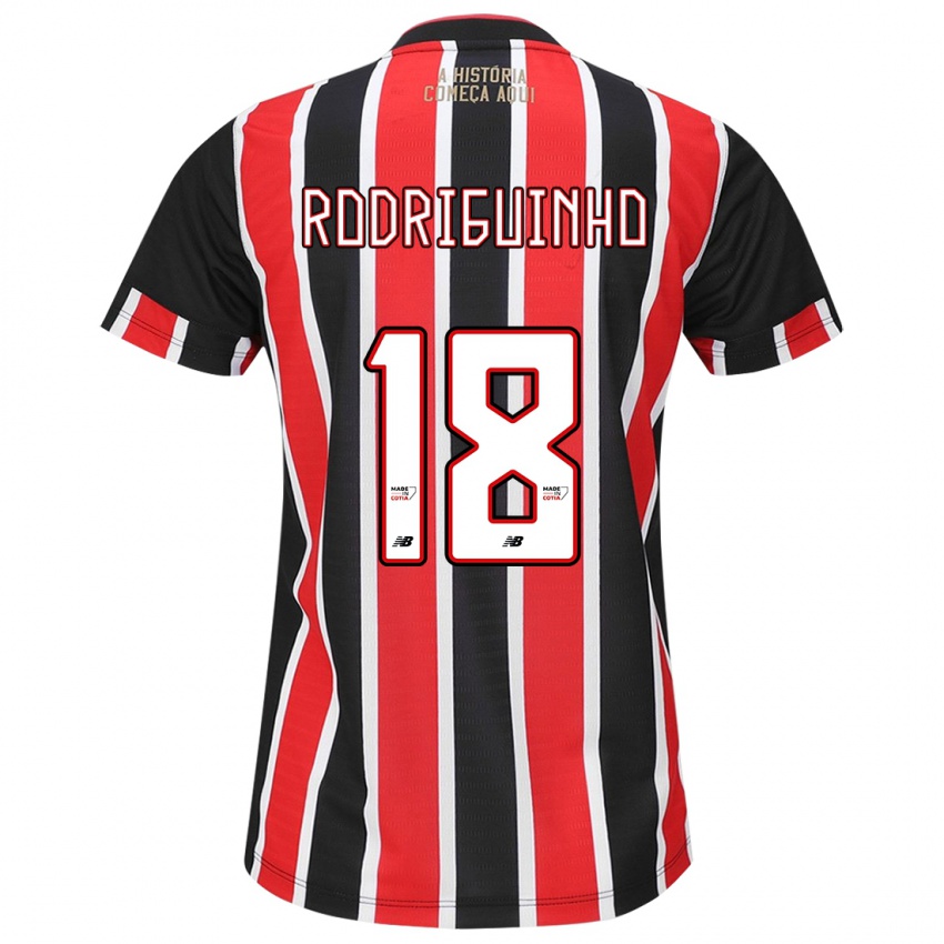 Niño Camiseta Rodriguinho #18 Negro Rojo Blanco 2ª Equipación 2024/25 La Camisa Chile