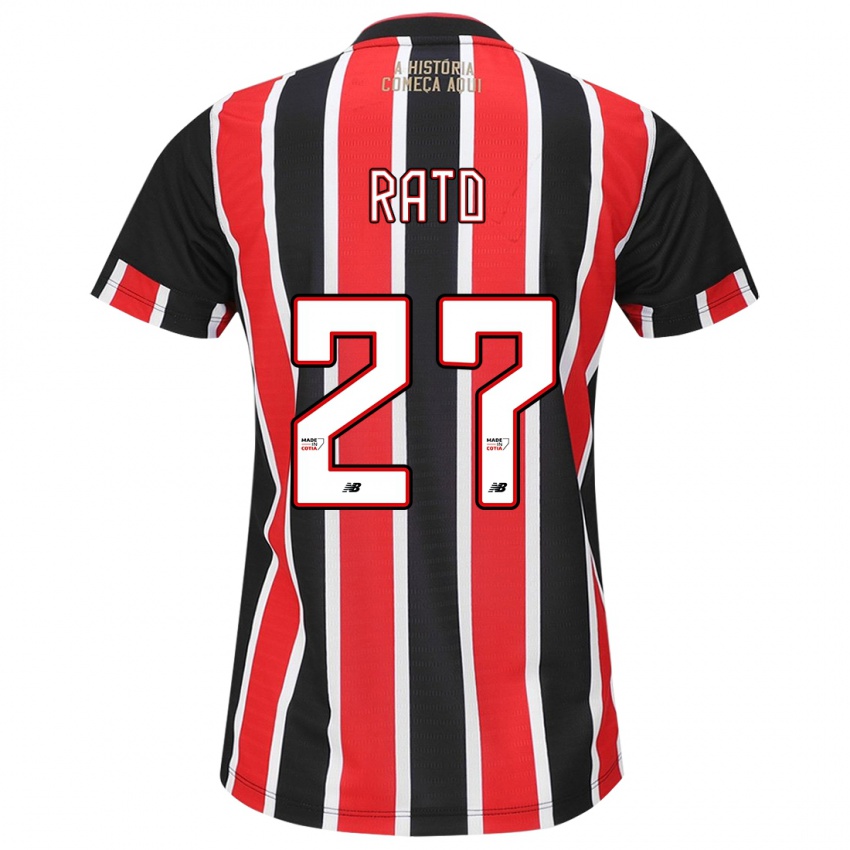 Niño Camiseta Wellington Rato #27 Negro Rojo Blanco 2ª Equipación 2024/25 La Camisa Chile