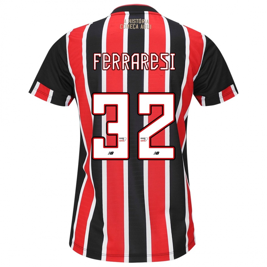 Niño Camiseta Nahuel Ferraresi #32 Negro Rojo Blanco 2ª Equipación 2024/25 La Camisa Chile