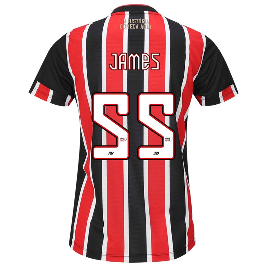 Niño Camiseta James Rodríguez #55 Negro Rojo Blanco 2ª Equipación 2024/25 La Camisa Chile