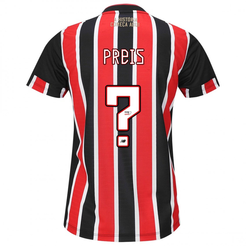 Niño Camiseta Felipe Preis #0 Negro Rojo Blanco 2ª Equipación 2024/25 La Camisa Chile