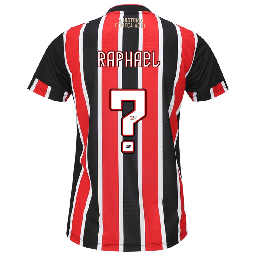 Niño Camiseta Raphael #0 Negro Rojo Blanco 2ª Equipación 2024/25 La Camisa Chile