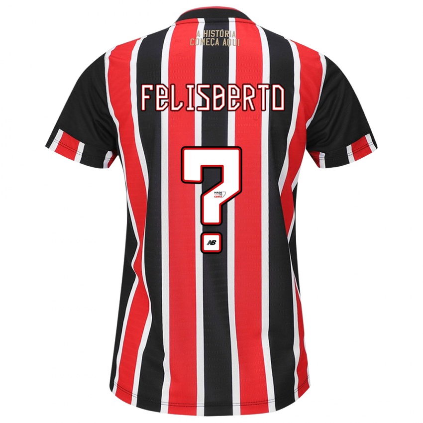 Niño Camiseta Igor Felisberto #0 Negro Rojo Blanco 2ª Equipación 2024/25 La Camisa Chile