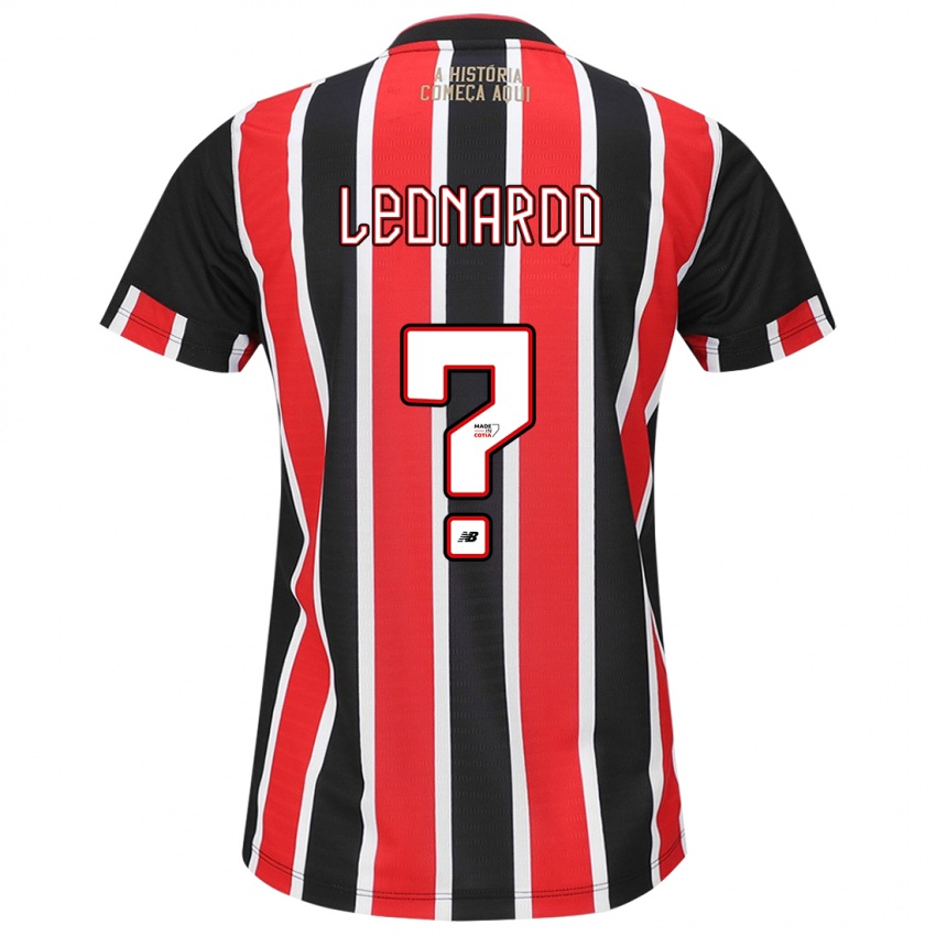 Niño Camiseta Hugo Leonardo #0 Negro Rojo Blanco 2ª Equipación 2024/25 La Camisa Chile