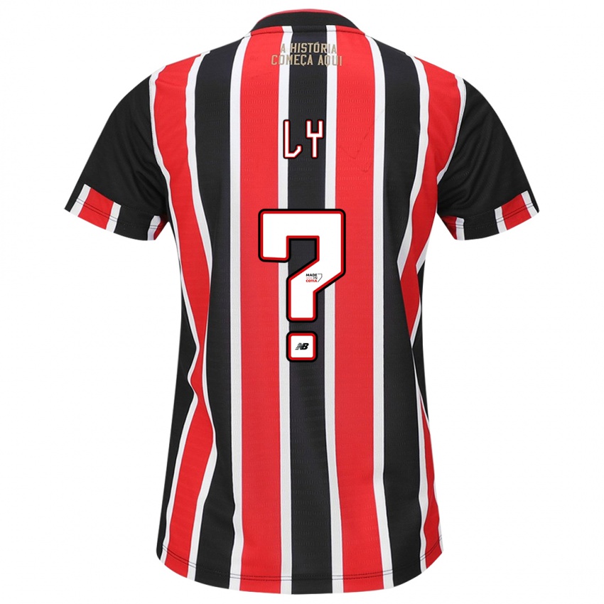 Niño Camiseta Iba Ly #0 Negro Rojo Blanco 2ª Equipación 2024/25 La Camisa Chile