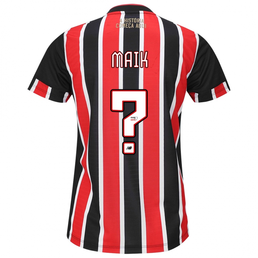 Niño Camiseta Maik #0 Negro Rojo Blanco 2ª Equipación 2024/25 La Camisa Chile