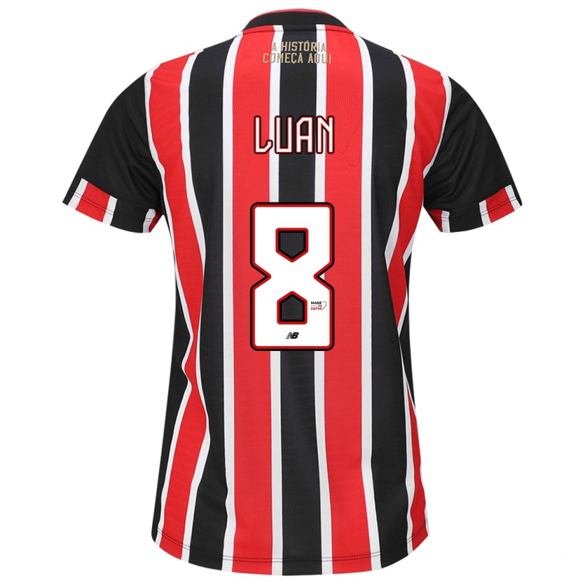 Niño Camiseta Luan #8 Negro Rojo Blanco 2ª Equipación 2024/25 La Camisa Chile