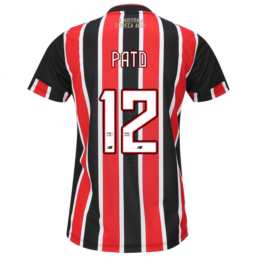 Niño Camiseta Alexandre Pato #12 Negro Rojo Blanco 2ª Equipación 2024/25 La Camisa Chile