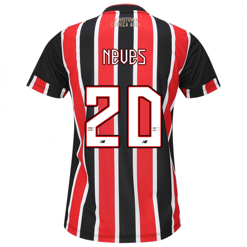 Niño Camiseta Gabriel Neves #20 Negro Rojo Blanco 2ª Equipación 2024/25 La Camisa Chile