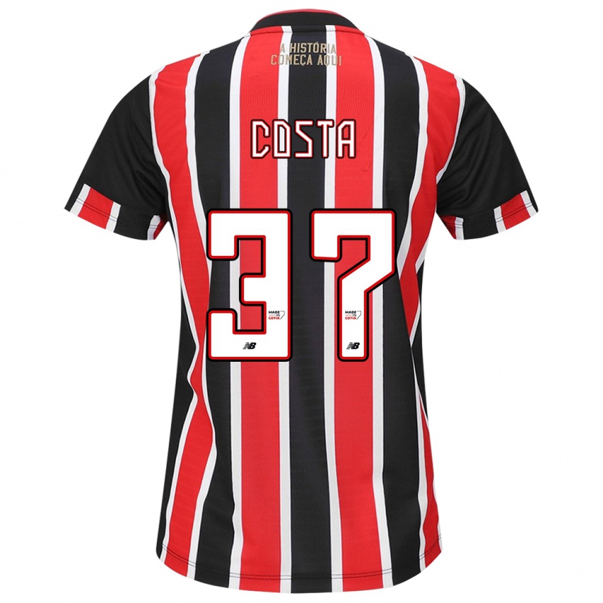 Niño Camiseta Talles Costa #37 Negro Rojo Blanco 2ª Equipación 2024/25 La Camisa Chile