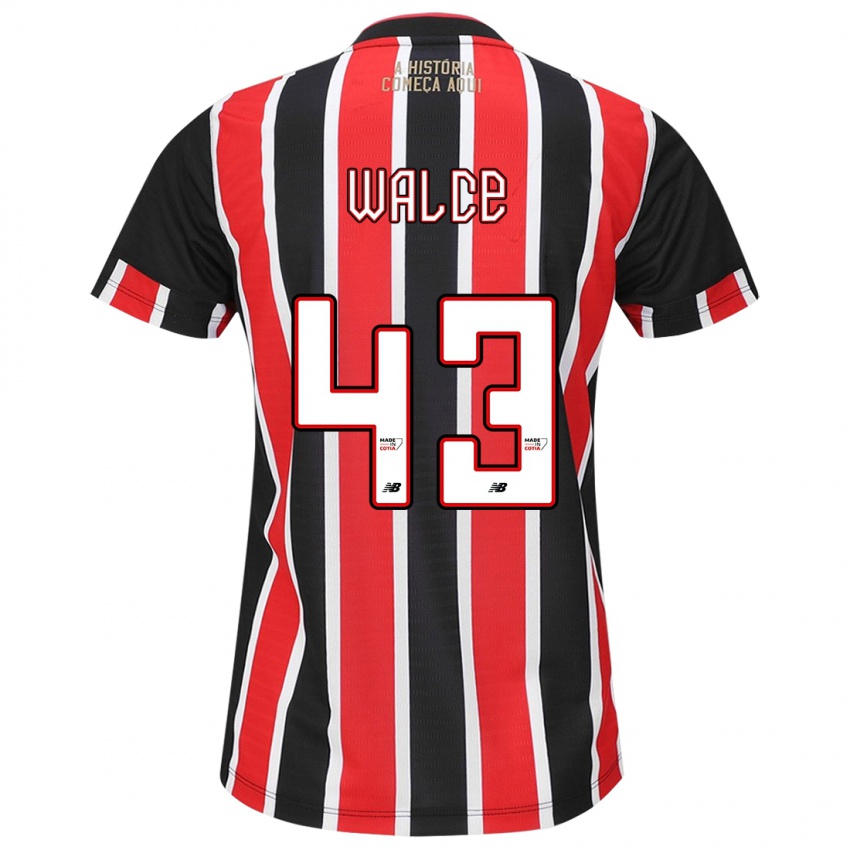 Niño Camiseta Walce #43 Negro Rojo Blanco 2ª Equipación 2024/25 La Camisa Chile