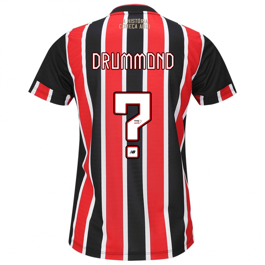 Niño Camiseta Lucca Drummond #0 Negro Rojo Blanco 2ª Equipación 2024/25 La Camisa Chile