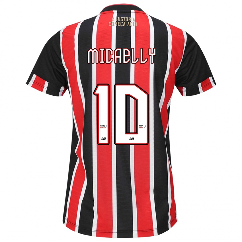 Niño Camiseta Micaelly #10 Negro Rojo Blanco 2ª Equipación 2024/25 La Camisa Chile