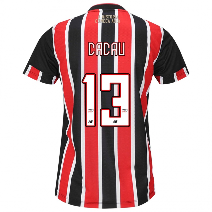 Niño Camiseta Cacau #13 Negro Rojo Blanco 2ª Equipación 2024/25 La Camisa Chile