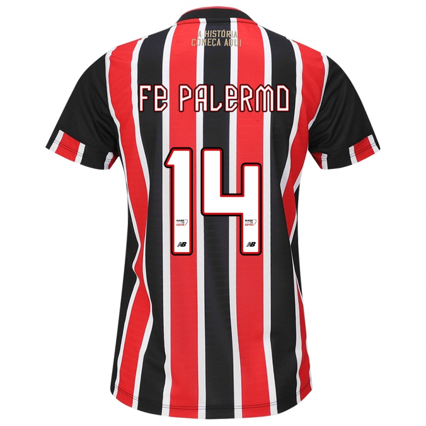 Niño Camiseta Fe Palermo #14 Negro Rojo Blanco 2ª Equipación 2024/25 La Camisa Chile