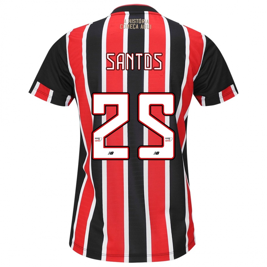 Niño Camiseta Mariana Santos #25 Negro Rojo Blanco 2ª Equipación 2024/25 La Camisa Chile